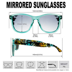 KANASTAL Polarized Sunglasses for Women, Classic Square Mens Sun Glasses, Lightweight Shades for Womens Outdoor 100% UV400 Protection Driving Fishing Golf Outdoor Activities