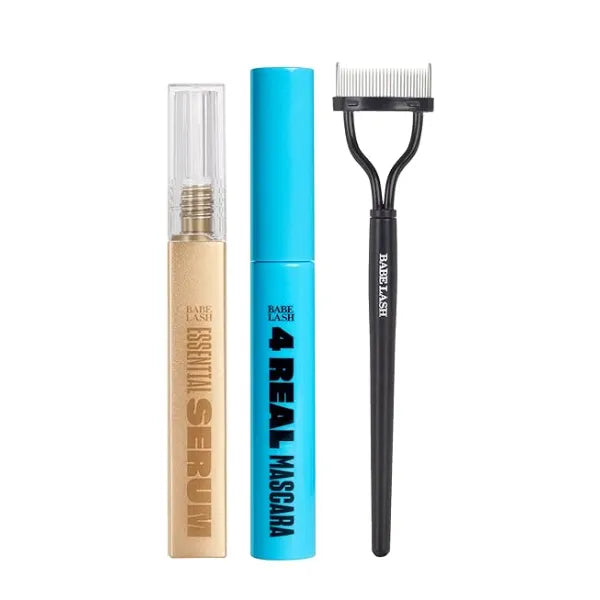 Babe Original Viral Lashes Set for Longer Looking Eyelashes, Babe Lash Serum, 4 Real Mascara, Pro Lash Separator
