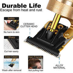 Arabest Hair Trimmer, Hair Clippers for Men, Low Noise Cordless T-Blade Electric Hair Clippers, Metal Body Cutting Grooming Beard Shaver Barbershop Professional, USB Rechargeable