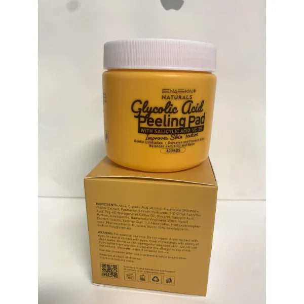 Gentle Exfoliation Peeling Pads with Glycolic Acid, Salicylic Acid & Vitamin C | Pre-soaked Pads for Radiant Skin, Hydration & Fine Line Reduction | For All Skin Types | Easy, Mess-Free Application