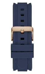 GUESS - GW0211G4 - WATCH FOR GENTS ROSE GOLD WITH IP STAINLESS STEEL - BLUE SILICONE STRAP, Rose Gold, strap