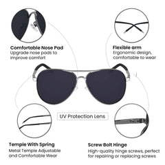 Royal Son Aviator Men Women Polarized Sunglasses for 100% UV Protection