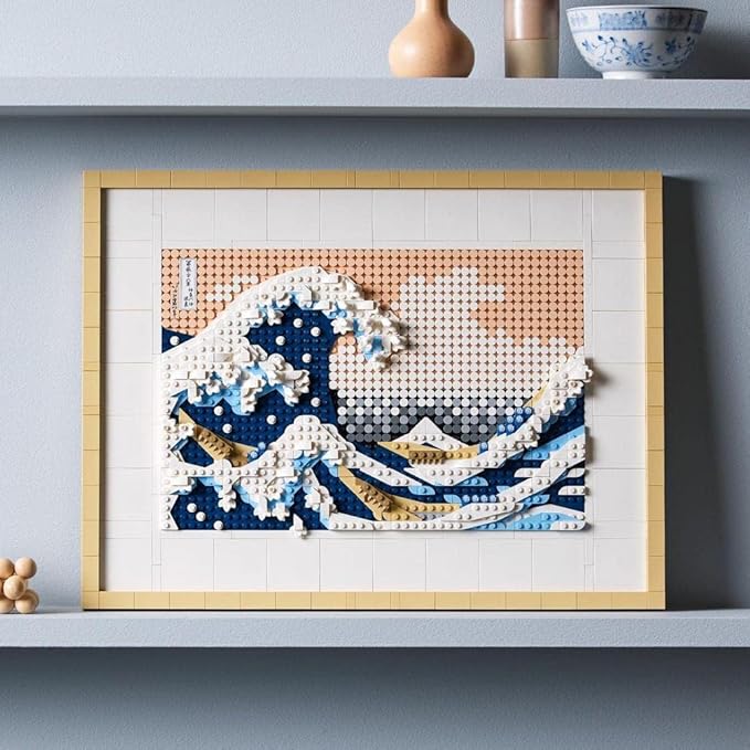 LEGO 31208 Art Hokusai – The Great Wave, 3D Japanese Wall Art Craft Kit, Framed Ocean Canvas, Creative Activity, Gifts for Adults, DIY Home, Office Decor