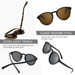 SUNGAIT Women's Classic Vintage Round Polarized Sunglasses Retro Style UV400 SGT166
