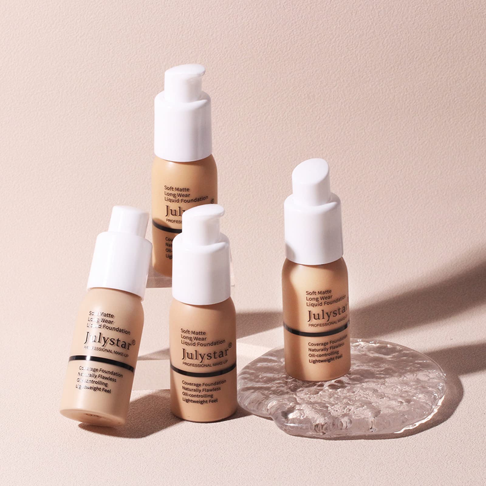 Liquid Foundation Full Coverage Foundation 24HR Matte Oil Control Concealer Long Lasting Waterproof Flawless Cream Smooth Foundation