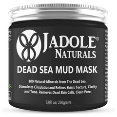 Jadole Naturals Dead Sea Mud Mask For Face-250g | 100% Natural Minerals for Young Look Skin | Detoxifies, Stimulates Circulation & Refines Texture| Cleans Pores, Removes Dead Skin Cells & Reduces Acne