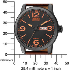 Citizen Men's Analogue Eco-Drive Watch with Leather Strap BM8476-07EE, Black/Brown, Strap