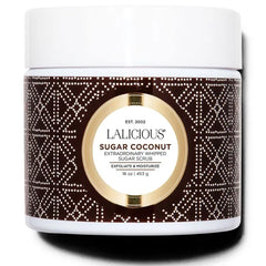 LaLicious Sugar Coconut Sugar Scrub, Exfoliating Body Scrub, Moisturizing Extraordinary Whipped Body Exfoliator, Gentle Exfoliating Body Scrubber Exfoliator for Radiant Skin, No Parabens - 16oz