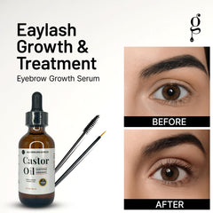 Castor Oil (2oz) FDA Certified Organic, 100% Pure, Hexane Free Stimulate Growth for Eyelashes, Eyebrows, Hair. Lash Growth Serum. Brow Treatment. FREE Mascara Starter Kit by Glamorous Wow