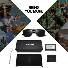 Joopin Sunglasses for Men Women, Polarized Vintage Square Sun Glasses Lightweight TR90 Frame UV400 Protection