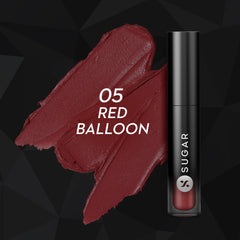 Sugar Cosmetics Mousse Lip Cream | 24+ Hour Wear | Creamy Mousse Lipstick | Waterproof & Smudge Proof | 5ml - 05 Red Balloon