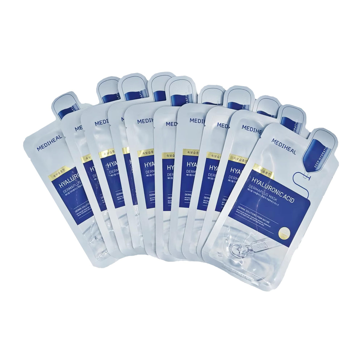 Mediheal Dermaplus Low Molecular Hyaluronic Acid Mask I 10 Sheets | With Deep Hydrating Factor | Suitable For Sensitive Skin