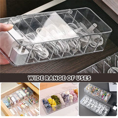 neotimely Data Cable Organizer Storage Box With Lid cables Organizer Box，Transparent Charger Cable Organiser ，Desk Accessories Storage Organizer Cable Management Tidy With 10 Cable Ties Straps