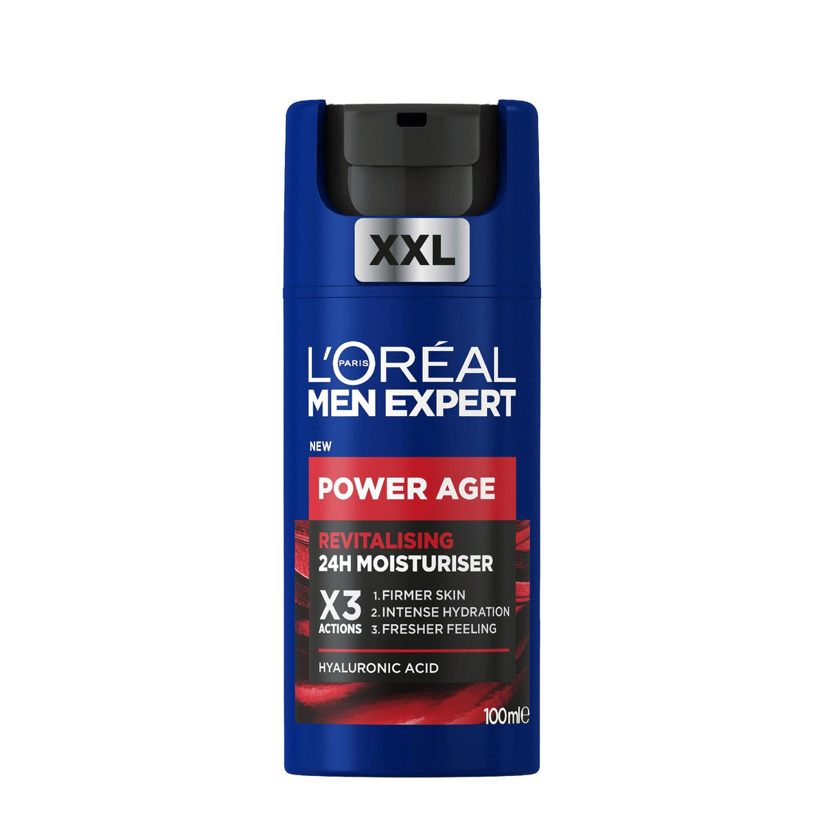 L’Oréal Paris men expert NEW Power Age Moisturiser, Hydrating & Revitalising Hyaluronic Acid Moisturiser for, designed for Ageing, Dry & Dull Skin 100ml