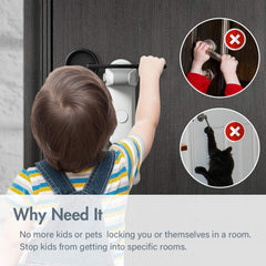 KASTWAVE Childproof Door Lever Lock, 1 Pack Baby Proofing Door Handle Lock, Child Safety Door Handle Lock, Easy to Install and Use 3M VHB Adhesive no Tools Need or Drill Easy to Remove (White)