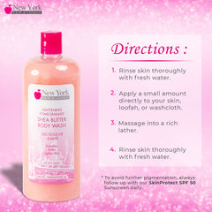 New York Fair & Lovely Brightening Body Wash - Moisturizing Body Wash - Exfoliating Shower Gel - Hydrating Body Wash for Women - Shea Butter Body Wash