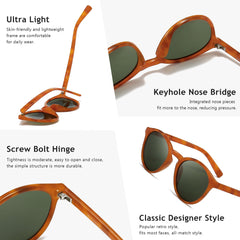 SUNGAIT Women's Classic Vintage Round Polarized Sunglasses Retro Style UV400 SGT166