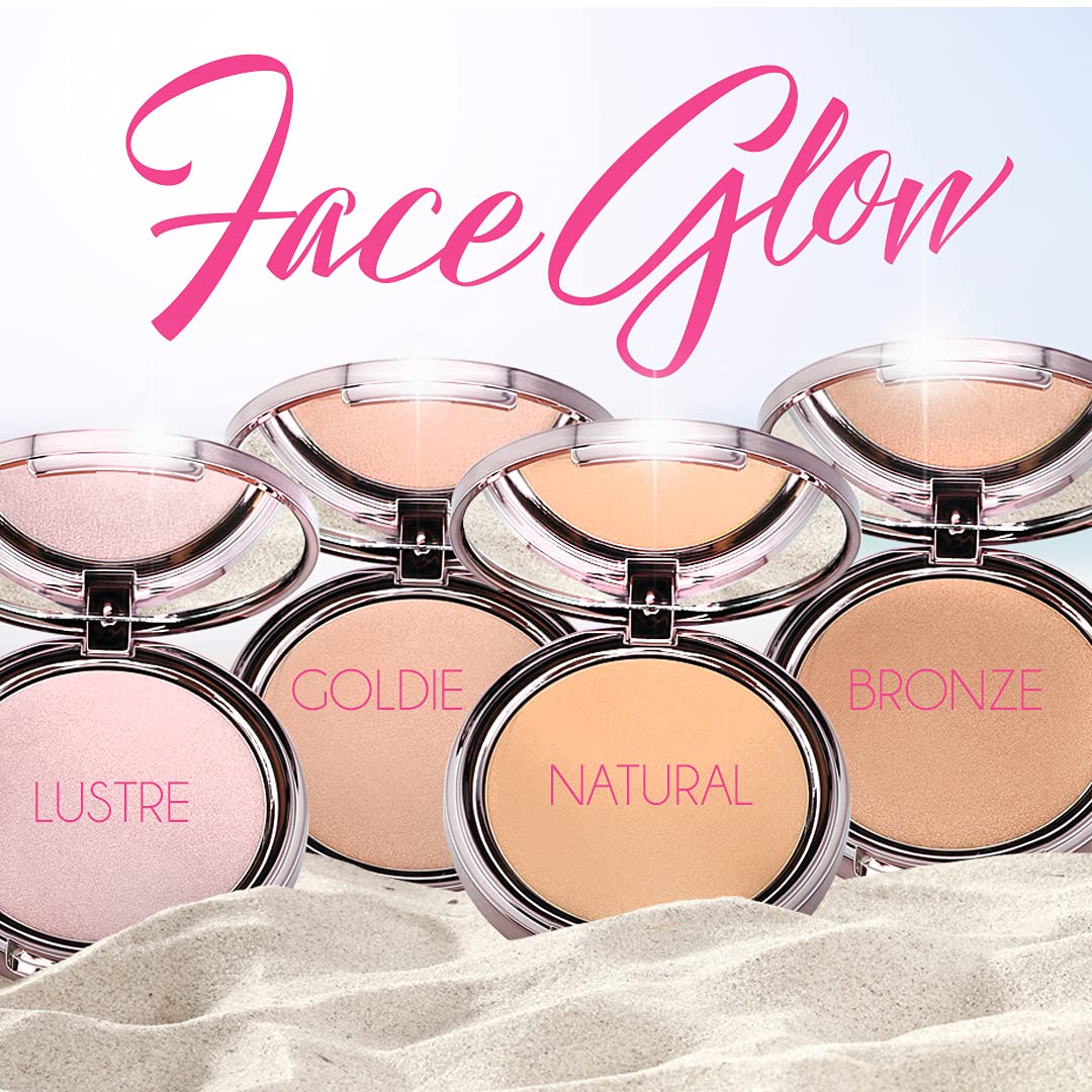 Girlactik Usa.Glow Highlighter Blusher Illuminating Powder. Pearlescent Shimmer, Velvet Finish. Controls Oil, Lightweight, Buidable. -Goldie