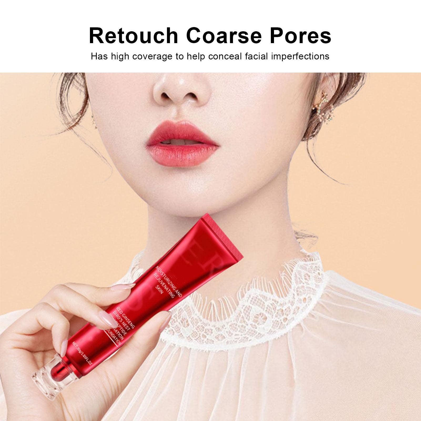 Foundation Liquid - 30g Long-Lasting Concealer Matte Foundation - Full Coverage Oil Control Long-Lasting Concealer Red Ginseng Matte Foundation