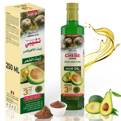 AMALICO Avocado Oil for Hair Growth and Scalp Treatment - Ready to Use Hair Growth Oil with Chebe Powder for Damaged Dry Hair - Infused With Organic Ostrich, Canola and Olive Oil - 250 ML