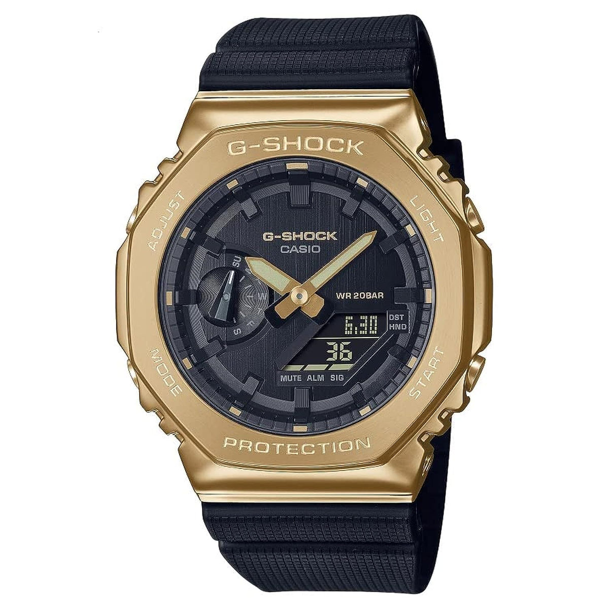 Casio G-Shock Analog-Digital World Time Watch - Black / Black / Gold