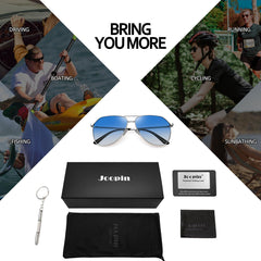 Joopin Sunglasses for Men Women, Polarized Classic Sunglasses Lightweight Metal Frame UV400 Protection