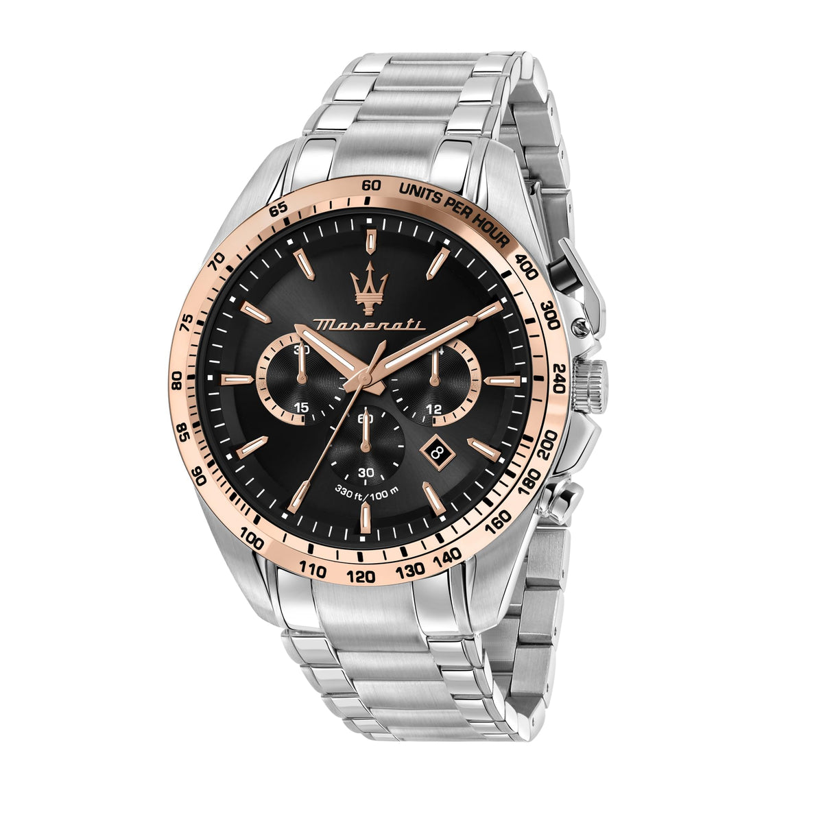 Maserati Men's Watch Traguardo Limited Edition, 45mm Chronograph, quartz watch - R8873612047 - Silver/black sunray