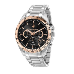 Maserati Men's Watch Traguardo Limited Edition, 45mm Chronograph, quartz watch - R8873612047 - Silver/black sunray