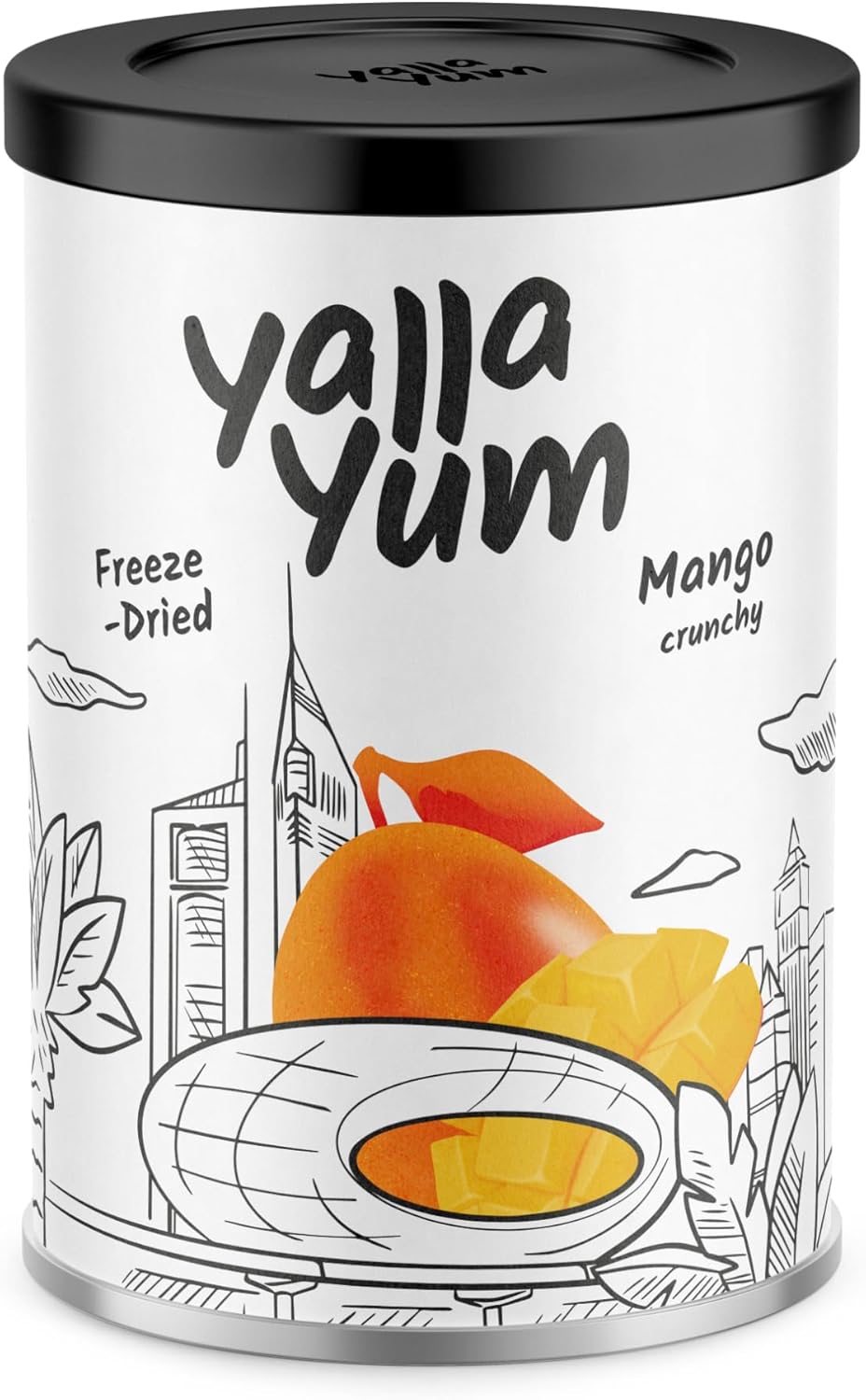 YallaYum Freeze-Dried Mango, 30g | 100% Fruit, Non-GMO, No Added Sugar, Gluten-Free,No Additives Added, Vegan, Made From 300g Fresh Mango | Healthy Snack for On-the-Go