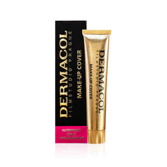 Dermacol Full Coverage Foundation | Long Lasting Waterproof Makeup Cover Cream SPF30 | Hypoallergenic & Light Weight Liquid | Tattoo, Acne, Spots, Under-eye Skin Cover-up | 30g (208)