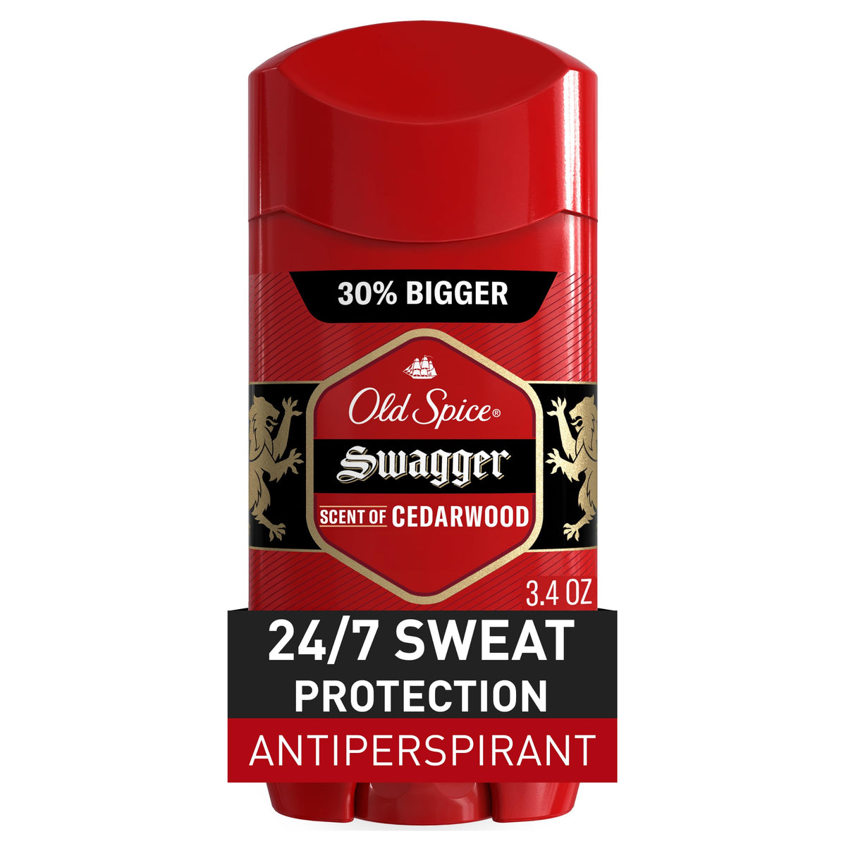 Old Spice Swagger Red Zone Antiperspirant Invisible Solid for Unisex - 3.4 oz Deodorant Stick