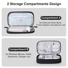 Bevegekos Travel Tech Kit, Universal Carrying Organizer Case Bag for Small Electronics and Accessories, Waterproof (Black)