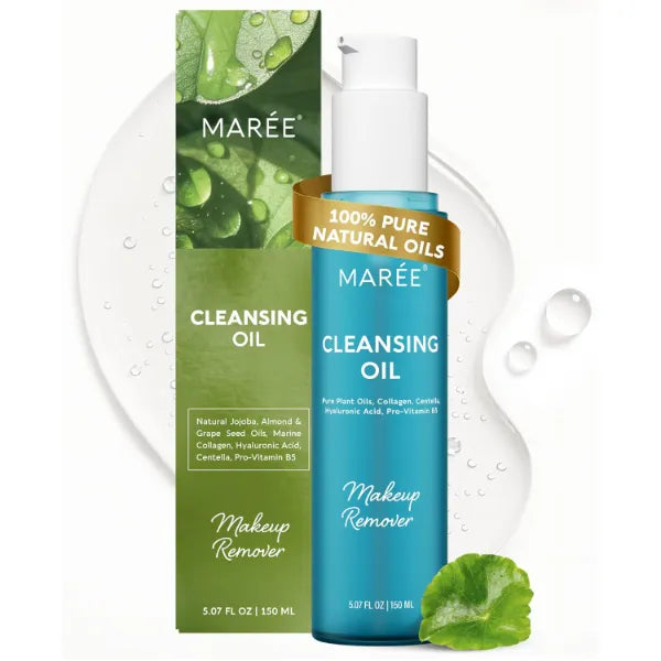 MAREE Deep Cleansing Oil for Face - Makeup Remover Oil Cleanser for Face Skincare - Centella Cleansing Oils Non-Comedogenic - Makeup Blackhead Remover - Pore Cleaner Facial Wash for Sensitive Skin