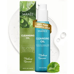 MAREE Deep Cleansing Oil for Face - Makeup Remover Oil Cleanser for Face Skincare - Centella Cleansing Oils Non-Comedogenic - Makeup Blackhead Remover - Pore Cleaner Facial Wash for Sensitive Skin