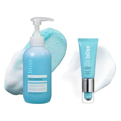Bliss Face + Eye Care Set: Fab Foaming 2-in-1 Cleanser + Eye Do All Things Hydrating Eye Gel, Vegan + Cruelty Free Skincare