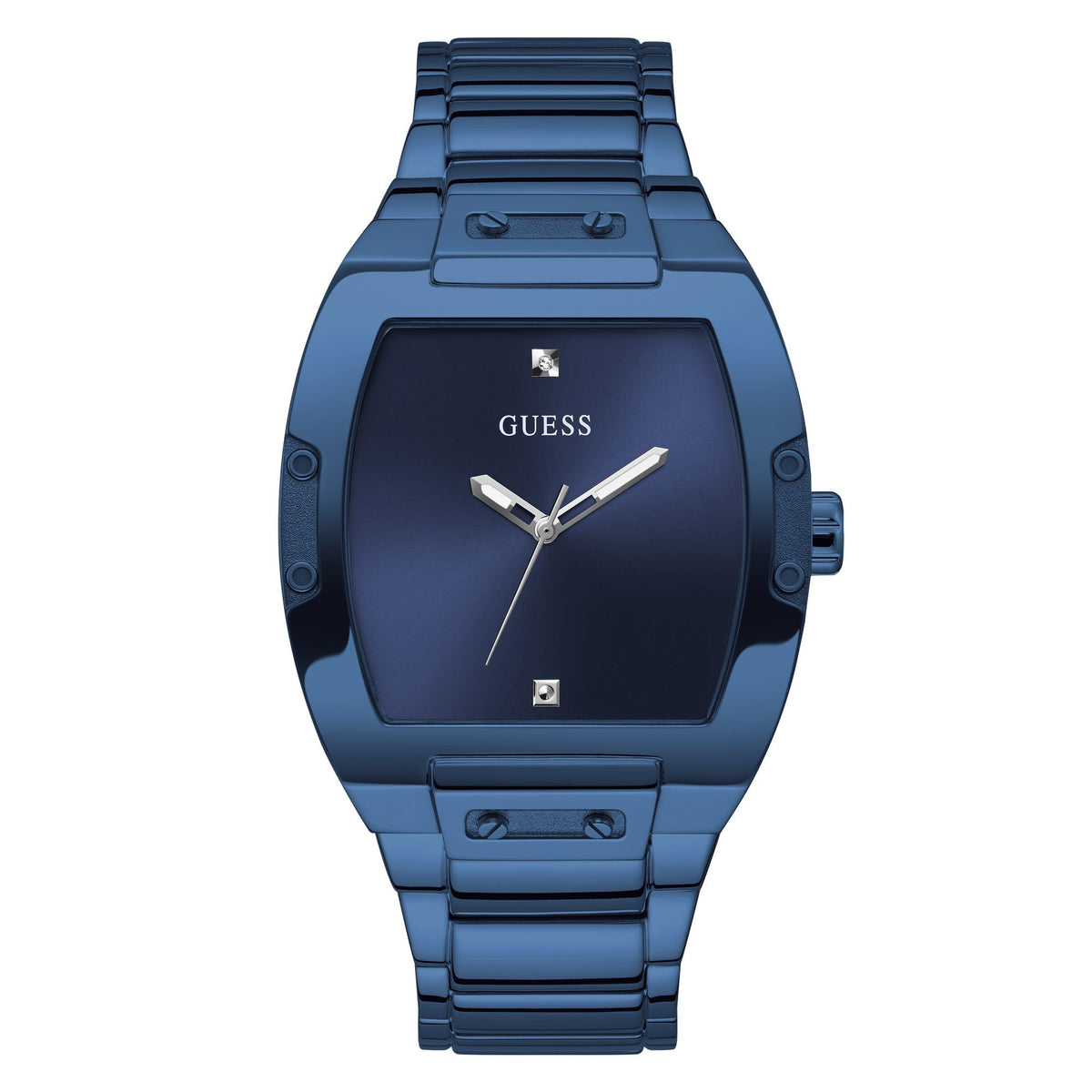 GUESS US Men's Blue and Diamond Analog Watch, one