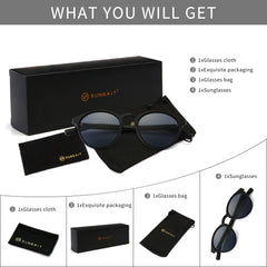 SUNGAIT Women's Classic Vintage Round Polarized Sunglasses Retro Style UV400 SGT166