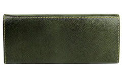 K London Stylish Green Long Women Purse Wallet Clutch with Loop Closure & 2 zipped Pockets-AZ01_LEATHER_GREEN