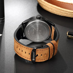 CURREN Analog Leather Casual Watch for Men - 8301 - Brown