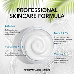 NATURE THEORY Collagen Cream - Anti Aging Face Moisturizer - Day & Night - Made in USA - Natural Formula with Hyaluronic Acid & Vitamin C - Cleanse, Moisturize, and Protect Your Skin