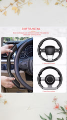 Sweet seven Carbon Fiber Steering Wheel Cover - Non-Slip Universal Fit for Men and Women - Enhance Safety and Style - Black Car Wheel Protector Accessory
