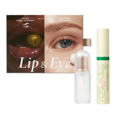 AXIS-Y Lip & Eye Set - Vita Glow Lip Oil Dreamy Olive & Vegan Collagen Eye Serum - Exclusive Korean Skin Care Kit - Limited Edition Hydra Barrier Duo for Lips & Eyes
