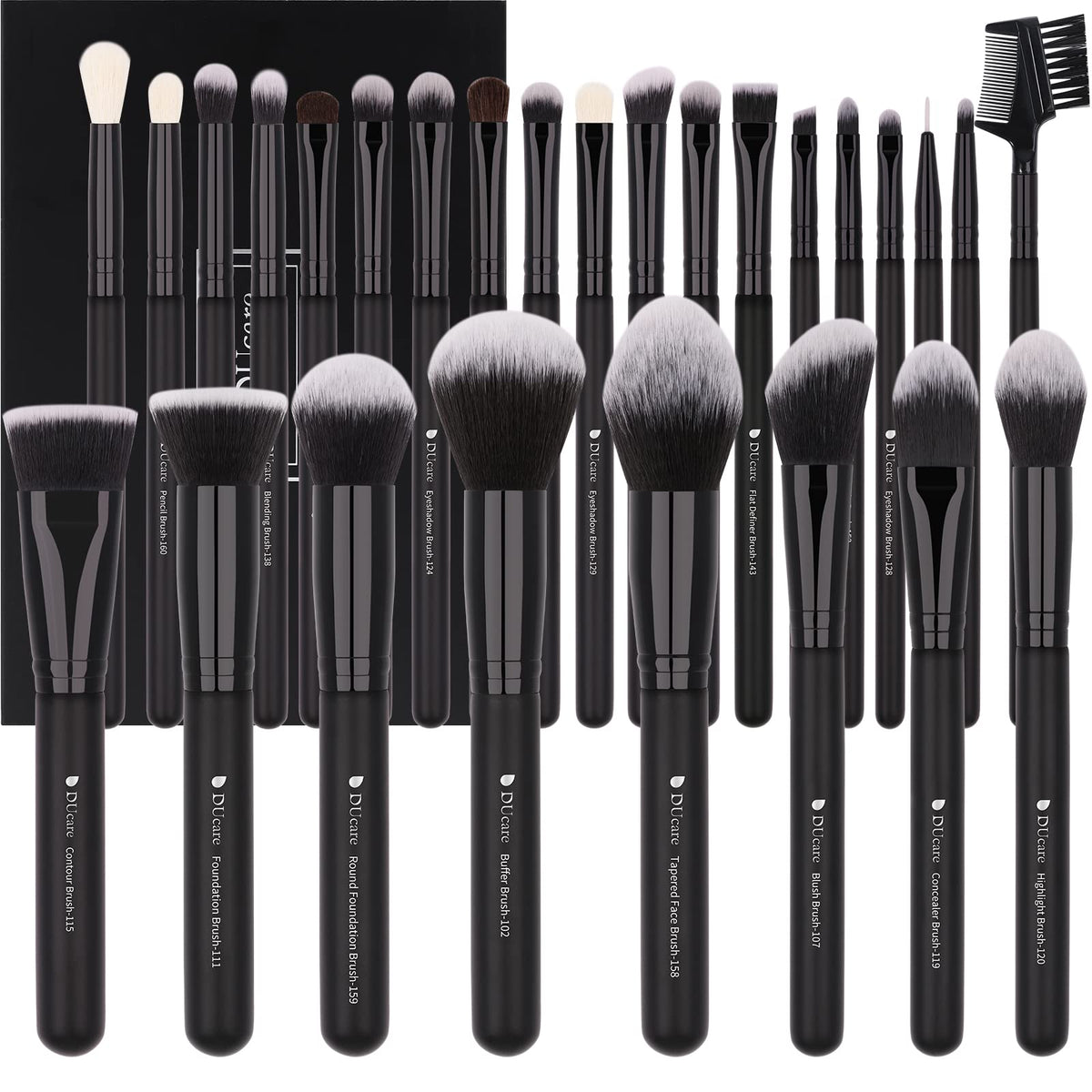 DUCARE Professional Synthetic Goat Pony Hair Foundation Blending Face Eye Makeup Brushes Kit -27 Pieces