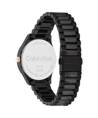 Calvin Klein, Burst Unisex's Bla Dial, Ionic Plated Bla Steel Watch - 25200233