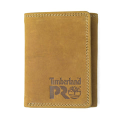 Timberland PRO mens Leather RFID Trifold Wallet With ID Window Wallet - Wheat/Pullman