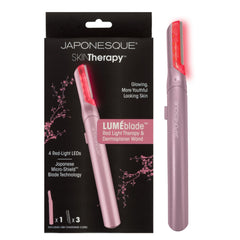 JAPONESQUE SKINTherapy LumeBlade Facial Dermaplane Razor with Soothing, Red Light Therapy at the Blade, Includes 2 Replacement Blades