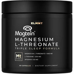 TERRA ELMNT Triple Sleep Magnesium L-Threonate w. Apigenin, Theanine & Magtein Magnesium L Threonate - High Absorption Magnesium Supplement Capsules for Men and Women Magnesium Powder Pills - 60 Ct