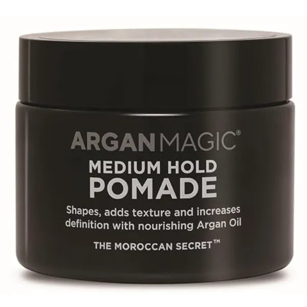Argan Magic Medium Hold Pomade with Argan Oil Shapes, Adds Texture, Increases Definition, Paraben Free 8 Oz