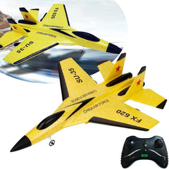 Rc Plane, Remote Control Airplanes, 2.4 Ghz RC Plane Ready to Fly, Easy to Fly RC Glider Aircraft, Jet Fighter Toys Gift for Beginner Adult Kids, Includes Battery, 6-axis Gyro, Cool Light (YELLOW)