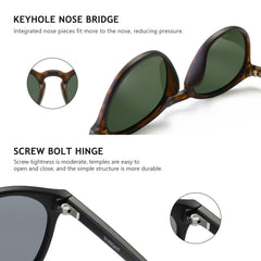 SUNGAIT Women's Classic Vintage Round Polarized Sunglasses Retro Style UV400 SGT166